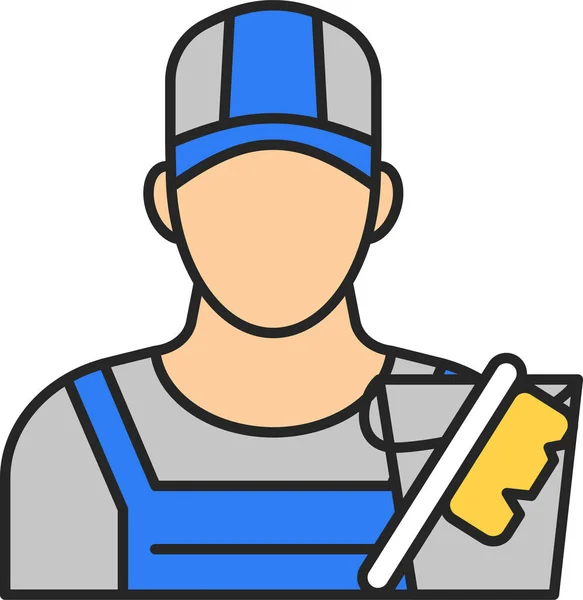 Cleaner Cleaning Job Icon Filled Outline Style — 图库矢量图片