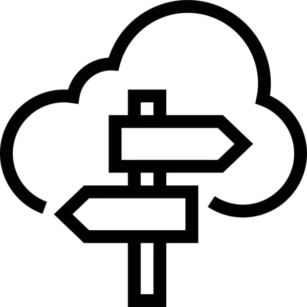 Ikona Chmury Strzałek Zarysie Stylu — Wektor stockowy