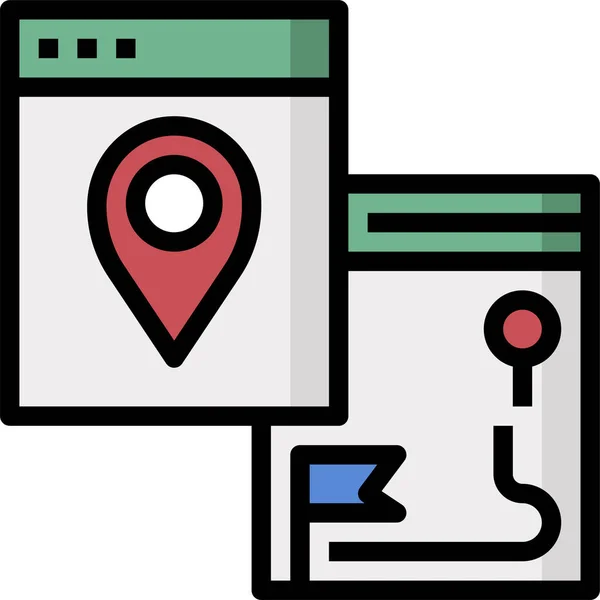 Finish Gps Location Icon Filled Outline Style — стоковый вектор