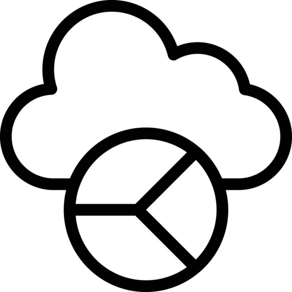 Diagramm Wolkendiagramm Symbol Umrissstil — Stockvektor