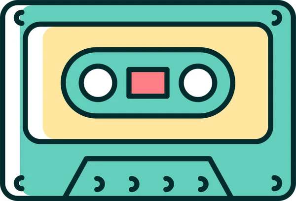 Icono Cinta Cassette Vintage — Vector de stock