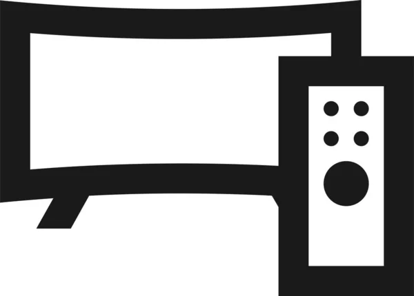 Значок Монитора Контроллера Твердом Стиле — стоковый вектор