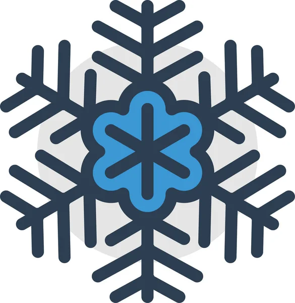 フルアウトラインスタイルの冷たい氷の雪のアイコン — ストックベクタ