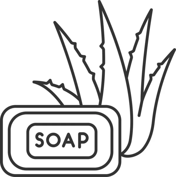 Aloe Baño Icono Hierbas — Archivo Imágenes Vectoriales