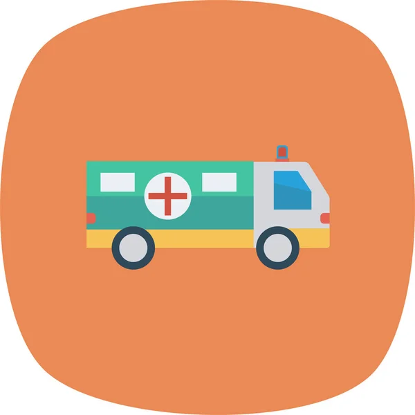 Ambulance Auto Lékařské Ikony Plochém Stylu — Stockový vektor