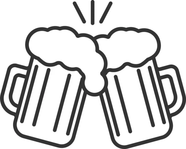 Álcool Cerveja Cerveja Caneca Ícone Estilo Esboço —  Vetores de Stock