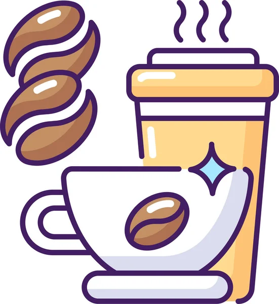 Cafeína Taza Café Espresso Icono — Vector de stock