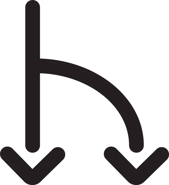 Flecha Conectada Divergencia Icono Estilo Sólido — Vector de stock