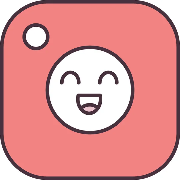 App Glad Emoji Ikon Fylld Skissera Stil — Stock vektor