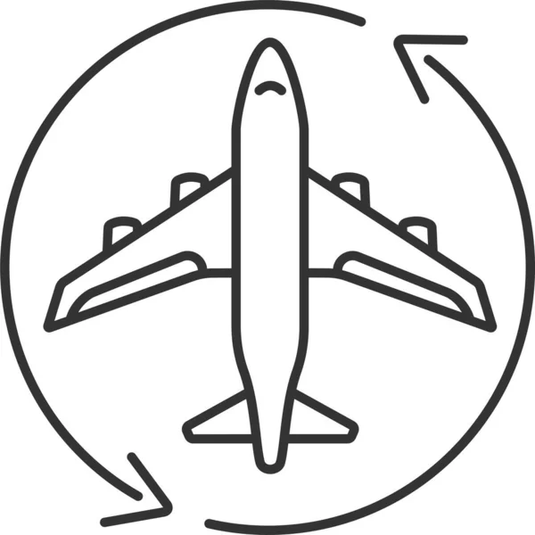 Letadlo Letadlo Šipka Ikona Obrysu Stylu — Stockový vektor