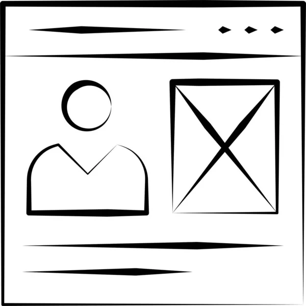 Seite Benutzer Web Symbol Handgezeichnetem Stil — Stockvektor