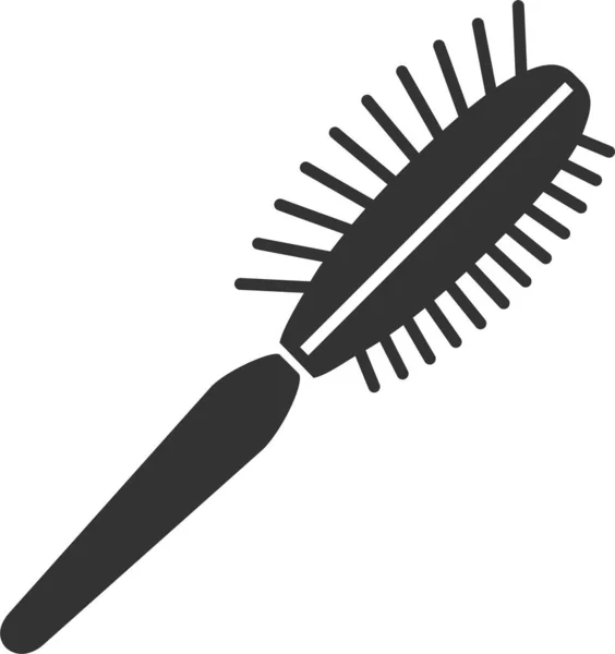 Brosse Chat Peigne Icône Style Solide — Image vectorielle