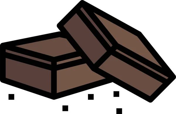 Choklad Brownie Mat Ikon — Stock vektor