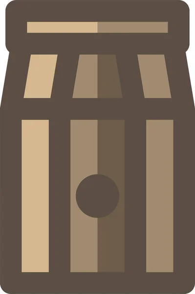 Bolsa Café Molido Icono Estilo Contorno Lleno — Vector de stock