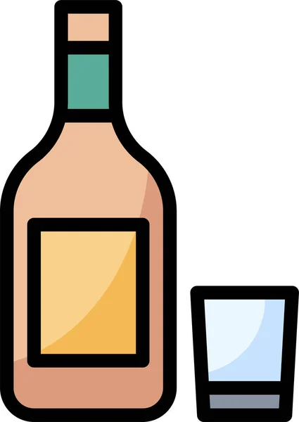 酒瓶酒体图标充填 轮廓风格 — 图库矢量图片