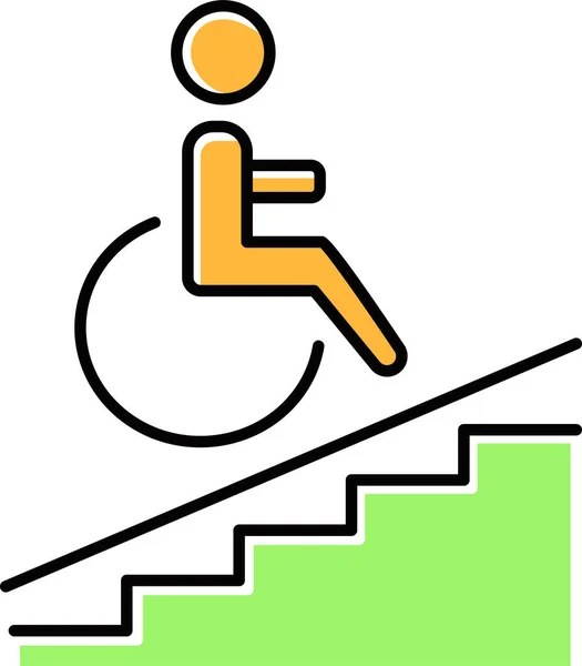 Apartamento Persona Con Discapacidad Instalación Icono — Vector de stock