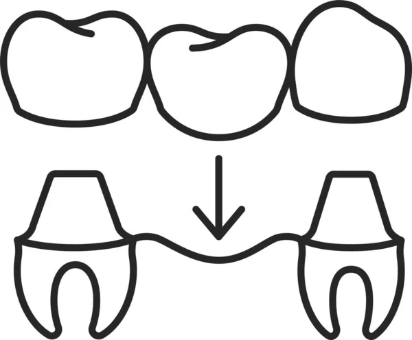 Diente Dentista Salud Icono — Vector de stock