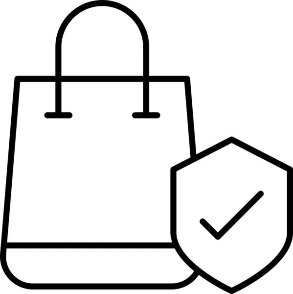 Taschenschutz Ikone Outline Stil — Stockvektor