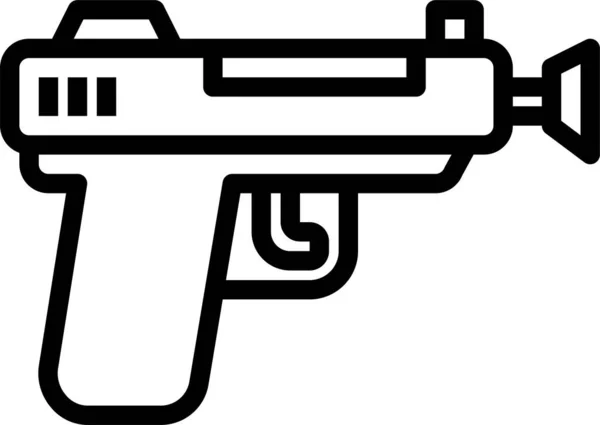 Juguete Pistola Niño Icono Estilo Del Esquema — Vector de stock