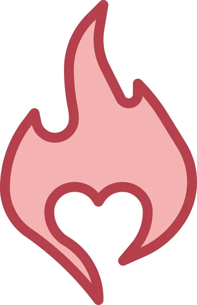 Amour Flamme Passion Icône — Image vectorielle