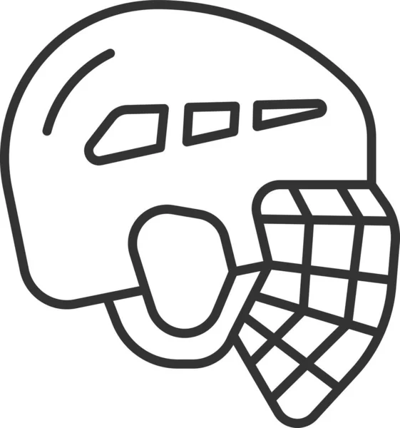 Casco Cabeza Icono Hockey Sobre Hielo Estilo Contorno — Archivo Imágenes Vectoriales