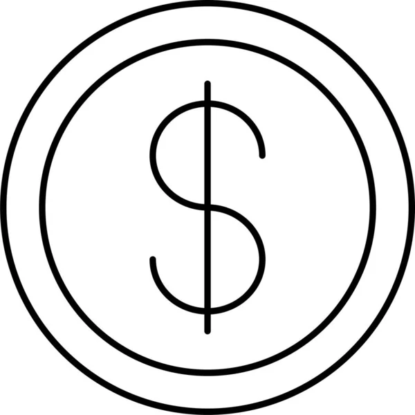 Ikona Dolara Monety Kategorii Business Management — Wektor stockowy