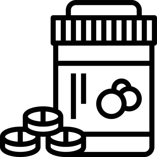 Ikona Medyczna Pigułki Opieki Zdrowotnej — Wektor stockowy