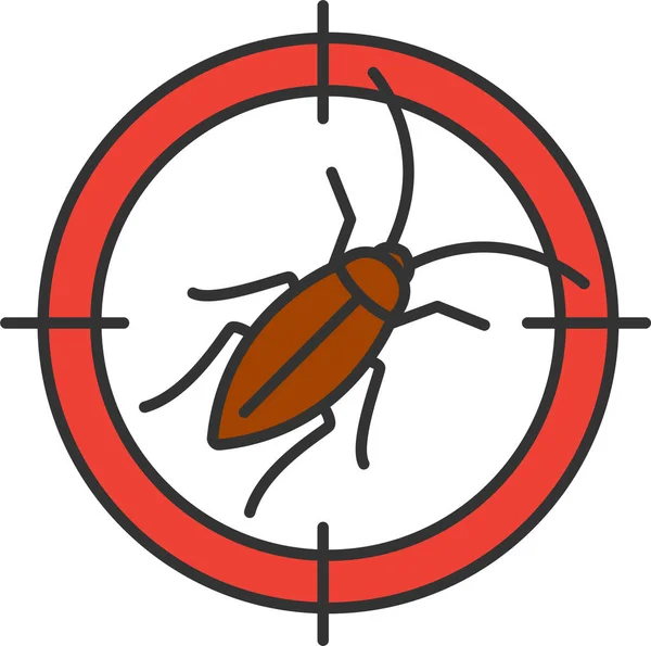 Cockroach Control Insect Icon Filled Outline Style — Stock Vector