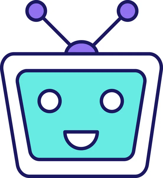 Chat Bot Chatbot Icono Cabeza Estilo Contorno Lleno — Archivo Imágenes Vectoriales