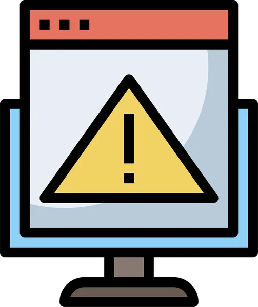 Icono Aviso Error Atención Estilo Contorno Lleno — Vector de stock