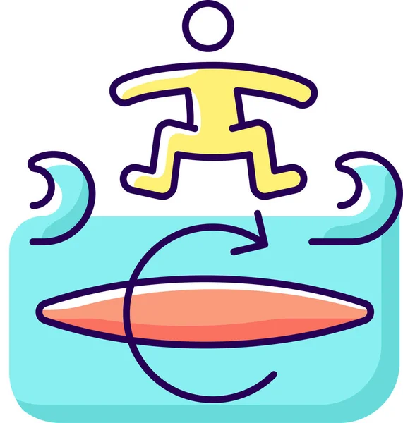 Surfing Surfer Extreme Sport Icon — Stock Vector