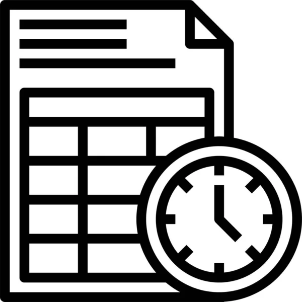 Icono Del Reloj Del Calendario Administración Estilo Esquema — Archivo Imágenes Vectoriales