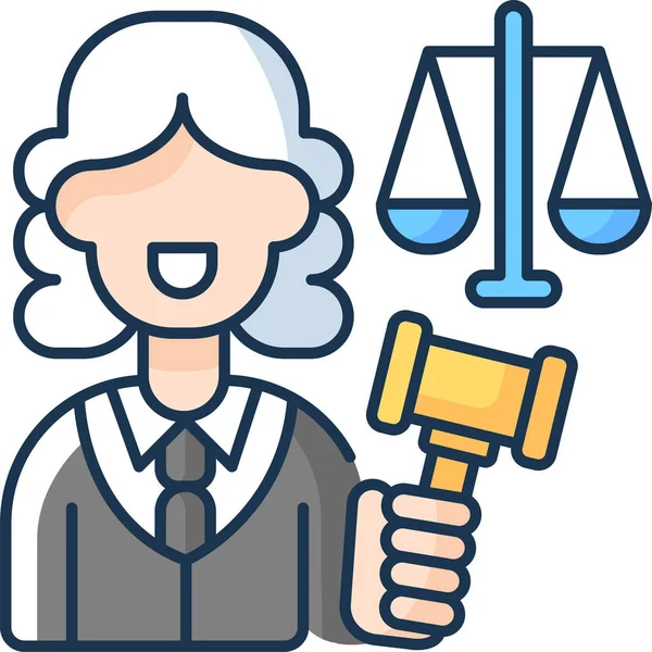 Court Justice Judge Icon — Stock Vector