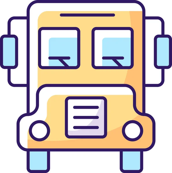 Школьный Автобус Сша Икона Детей — стоковый вектор