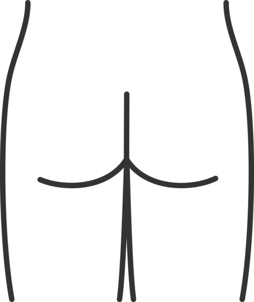 Back Butt Buttock Icon Outline Style — Stockvektor