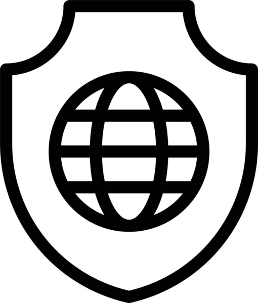 Icona Protezione Internet Brwoser Stile Contorno — Vettoriale Stock