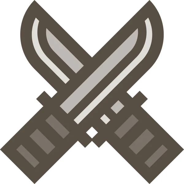 Иконка Охотничьего Ножа Стиле Заполненного Контура — стоковый вектор