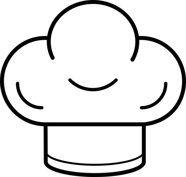 Gorra Chef Cocinero Sombrero Icono Estilo Esquema — Archivo Imágenes Vectoriales