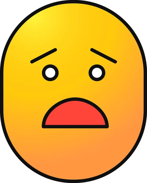 Ícone Emoji Emoticon Espantado Estilo Esboço Preenchido — Vetor de Stock