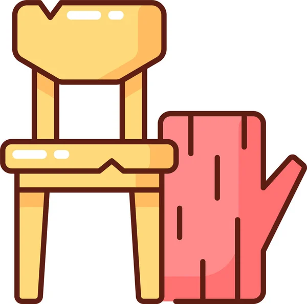 Wood Furniture Waste Icon — Stock Vector