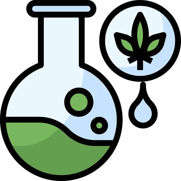 Icône Éducation Aux Drogues Cannabis Dans Style Contour Rempli — Image vectorielle