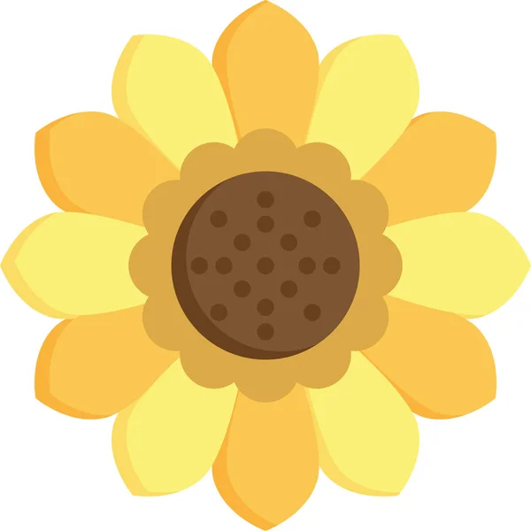 Sunflower Flower Yellow Icon — Stock Vector