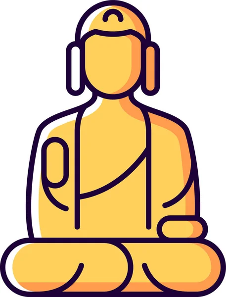 Bouddha Icône Méditation Bouddhisme — Image vectorielle