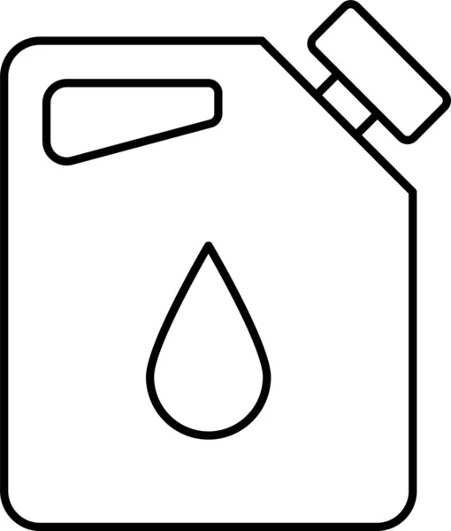 Puede Combustible Jerrycan Icono Estilo Esquema — Vector de stock