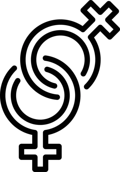 Gay Trots Lgbt Pictogram Omtrek Stijl — Stockvector