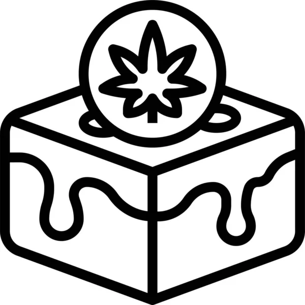 Μαριχουάνα Brownies Εικονίδιο Τροφίμων — Διανυσματικό Αρχείο