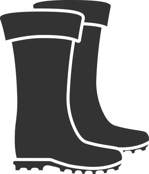 Botas Calçado Gumboots Ícone Estilo Sólido — Vetor de Stock