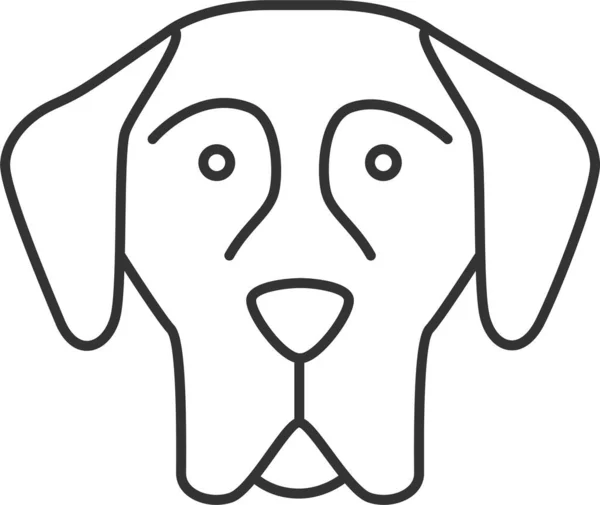 Perro Danés Mastiff Alemán Icono Estilo Del Esquema — Vector de stock