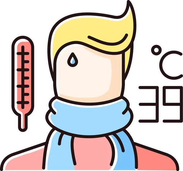 Икона Гриппа Холодного Цвета Больницах Категория Здравоохранения — стоковый вектор