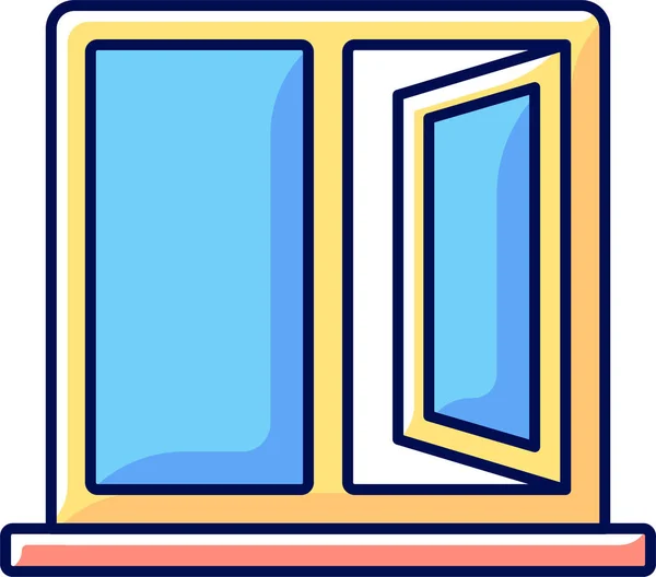 Flügel Fenster Haus Ikone — Stockvektor
